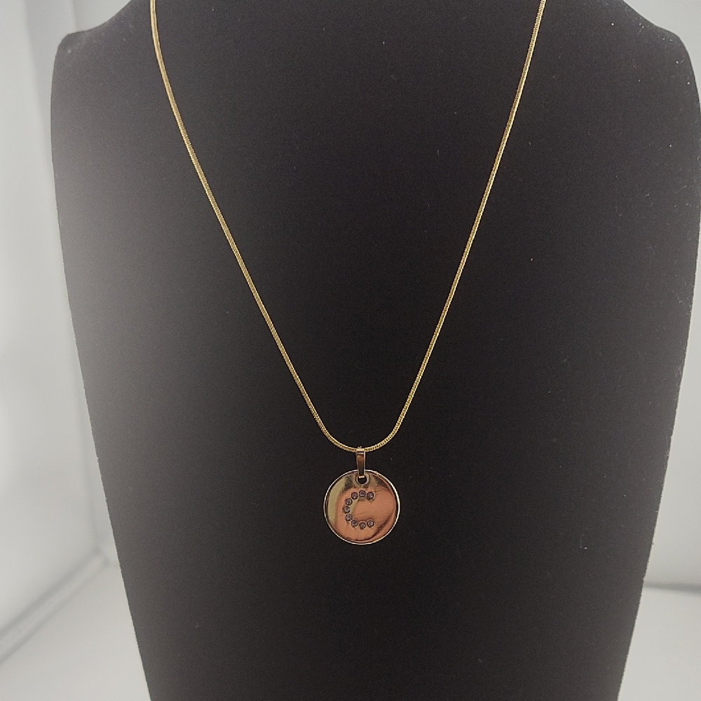 Coach Personalized Letter C 16 In 18 Karat Gold Necklace Authentic